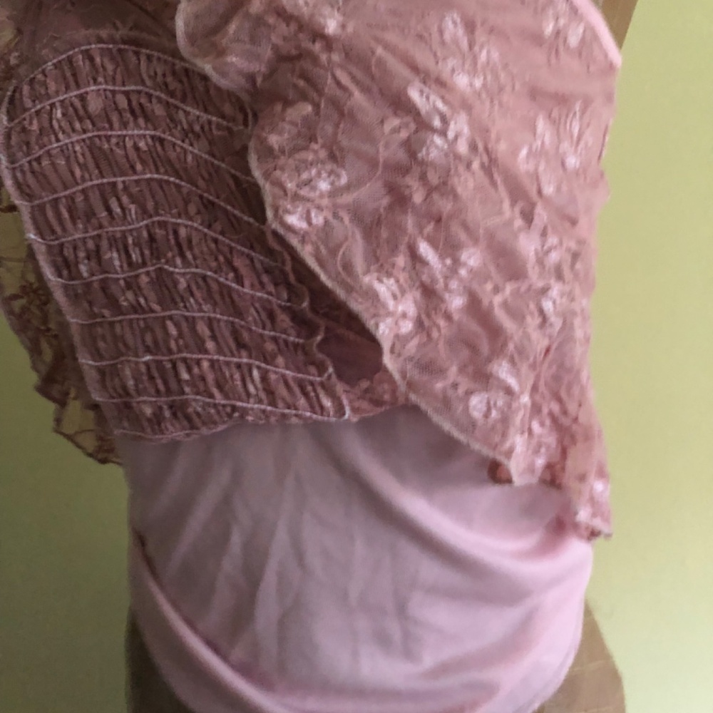 NWOT Pink Lace Top Camisole MED - Picture 11 of 12